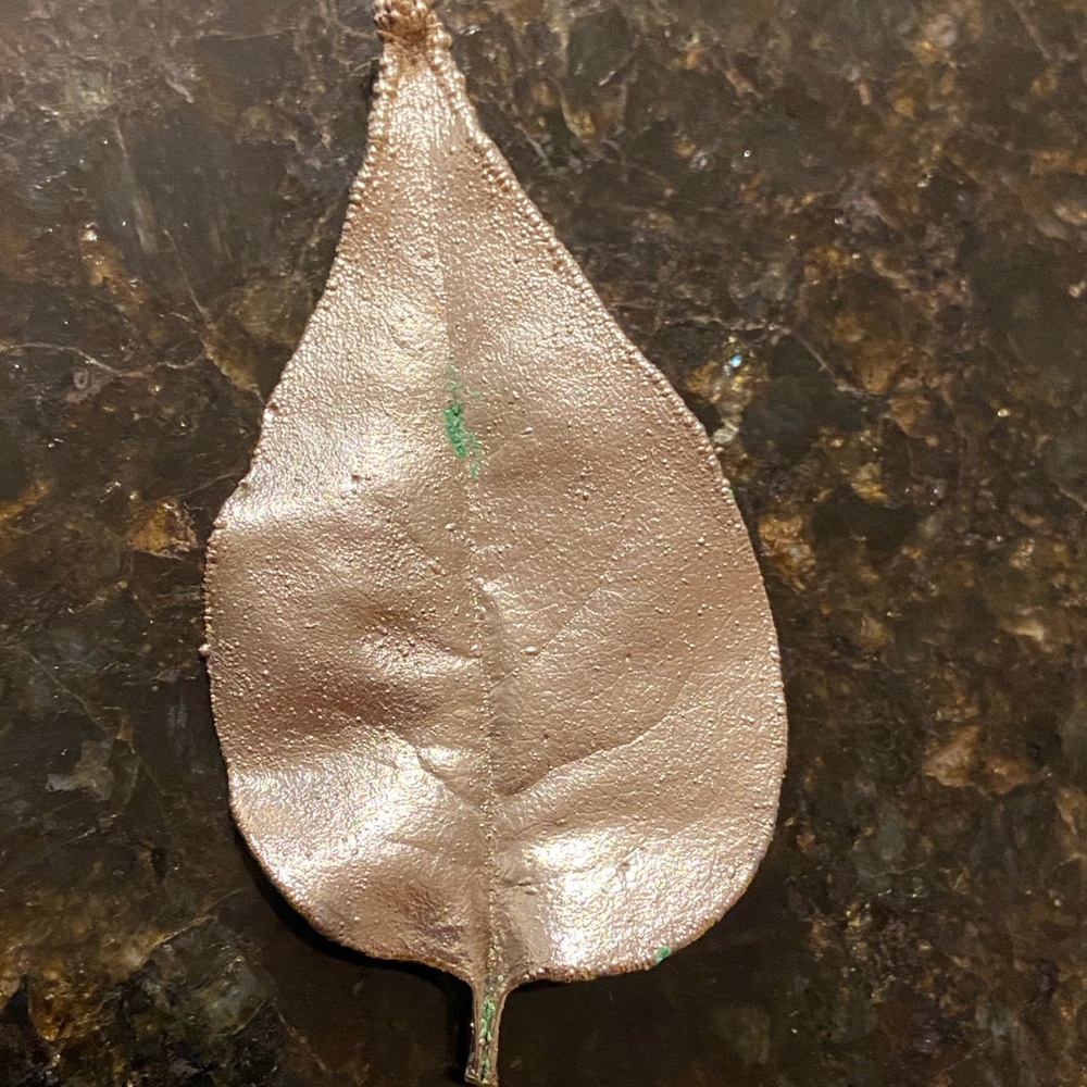 Vintage Real Leaf Brooch Gold Electroformed Botanical Nature Pin Cottagecore